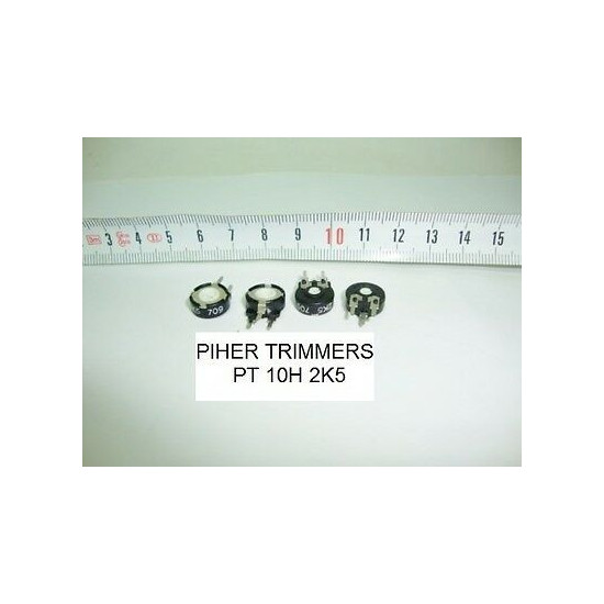 2 x POTENCIOMETROS - TRIMMERS. PIHER PCB PT10H 2.5 KOhm (10mm. diametro. Lineal)