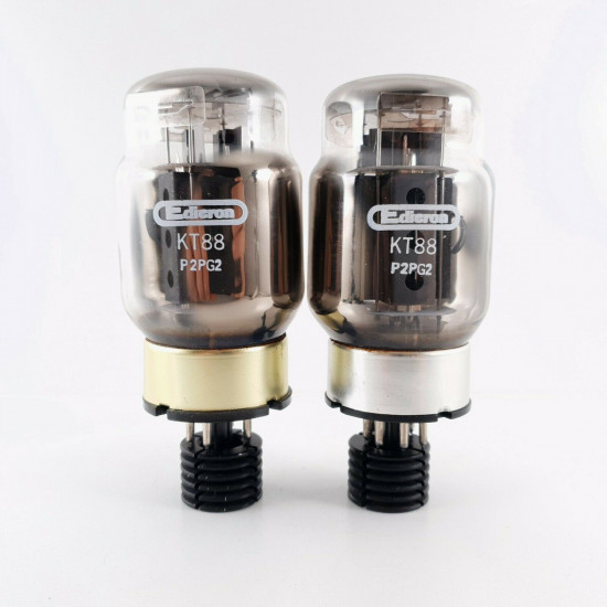 2 X KT88 TUBE. EDICRON BRAND. DUAL GETTER. BLACK PLATES. MATCHED PAIR. CL  ENA