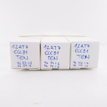3 X 12AT7 / ECC81 TUBE. TEN PROD. ORANGE LOGO. JAPAN. MATCHED PAIR +1. CL  ENA