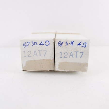 2 X 12AT7 TUBE. RAYTHEON BRAND. 3 MICAS. BLACK PLATES. TILTED GETTER.  CL  ENA