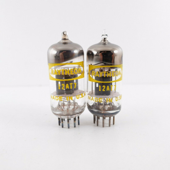 2 X 12AT7 TUBE. RAYTHEON BRAND. 3 MICAS. BLACK PLATES. TILTED GETTER.  CL  ENA