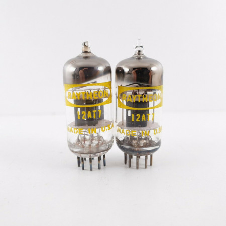 2 X 12AT7 TUBE. RAYTHEON BRAND. 3 MICAS. BLACK PLATES. TILTED GETTER.  CL  ENA