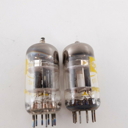 2 X 12AT7 TUBE. RAYTHEON BRAND. 3 MICAS. BLACK PLATES. TILTED GETTER.  CL  ENA