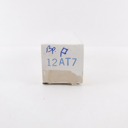 1 X 12AT7 TUBE. RAYTHEON BRAND. BLACK PLATES. TILTED GETTER.  CL  ENA