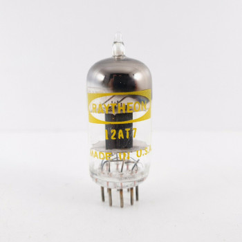 1 X 12AT7 TUBE. RAYTHEON BRAND. BLACK PLATES. TILTED GETTER.  CL  ENA 2