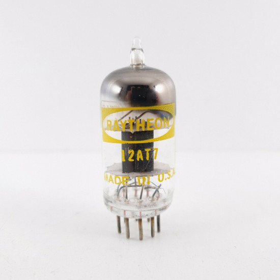 1 X 12AT7 TUBE. RAYTHEON BRAND. BLACK PLATES. TILTED GETTER.  CL  ENA
