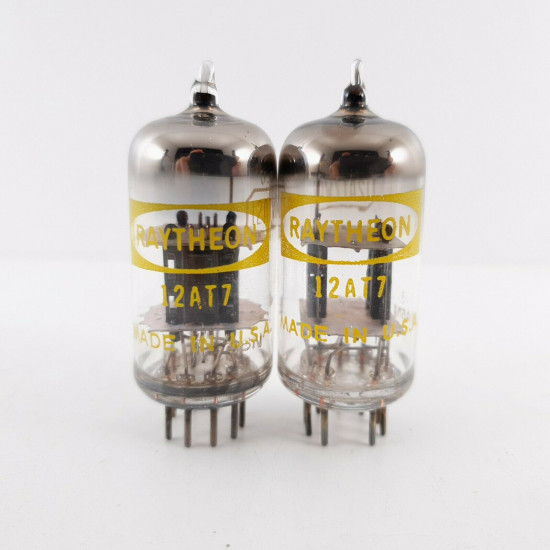 2 X 12AT7WA TUBE. RAYTHEON BRAND. BLACK PLATES. MATCHED & BALANCED PAIR. CL  ENA