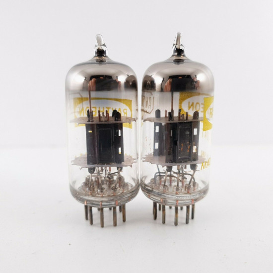2 X 12AT7WA TUBE. RAYTHEON BRAND. BLACK PLATES. MATCHED & BALANCED PAIR. CL  ENA