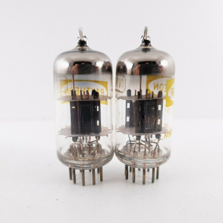 2 X 12AT7WA TUBE. RAYTHEON BRAND. BLACK PLATES. MATCHED & BALANCED PAIR. CL  ENA