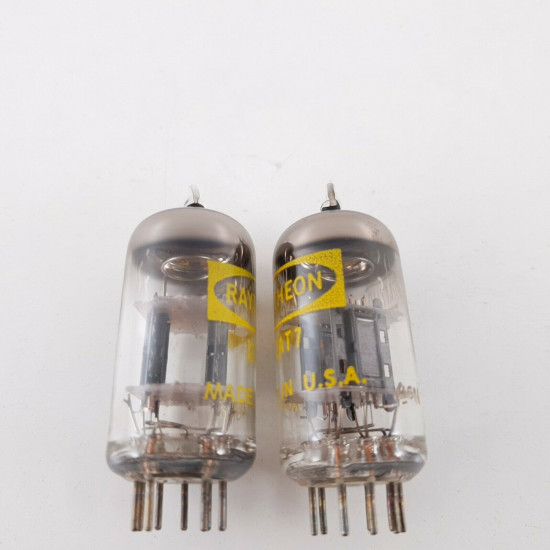 2 X 12AT7WA TUBE. RAYTHEON BRAND. BLACK PLATES. MATCHED & BALANCED PAIR. CL  ENA