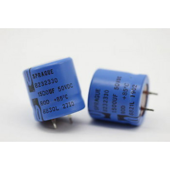 ELECTROLYTIC CAPACITOR SPRAGUE 1500uF 50V NOS 1PC.CA12U523CA15U2F230715