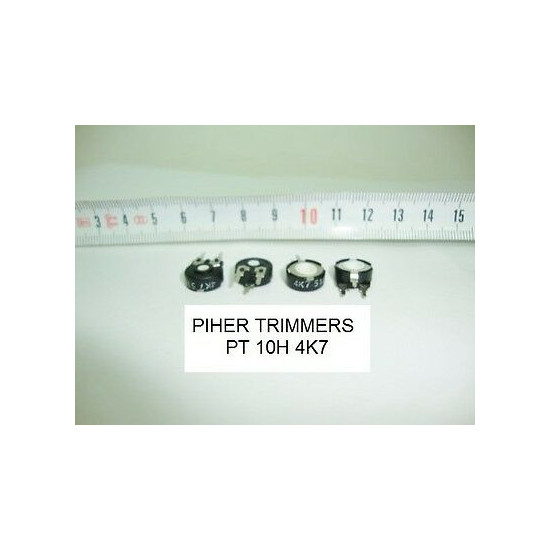 2 x POTENCIOMETROS - TRIMMERS. PIHER PCB PT10H 4.7 KOhm (10mm. diametro. Lineal)