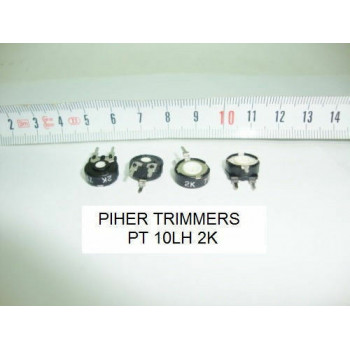 2 x POTENCIOMETROS - TRIMMERS. PIHER PCB PT10LH 2 KOhm  (10mm. diametro. Lineal)
