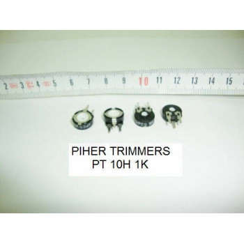 2 x POTENCIOMETROS - TRIMMERS. PIHER PCB PT10V 1 KOhm (10mm. diametro. Lineal)