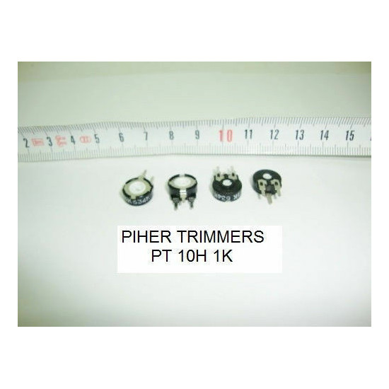 2 x POTENCIOMETROS - TRIMMERS. PIHER PCB PT10V 1 KOhm (10mm. diametro. Lineal)