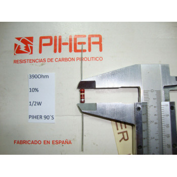 VINTAGE PIHER RESISTOR. 1/2W 390r 390ohm 10% *2 PC* NEW ORIGINAL 1990´S+