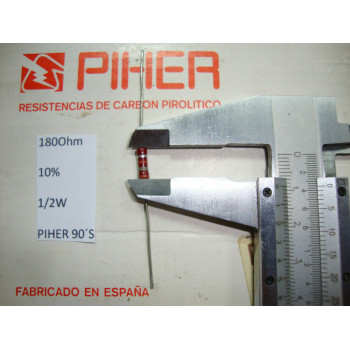 VINTAGE PIHER RESISTOR. 1/2W 180R 180Ohm 10% *2 PC* NEW ORIGINAL 1990´S+