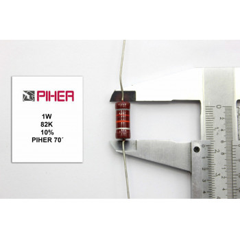 VINTAGE PIHER RESISTOR. 1W 82K 10% *1 PC* NEW ORIGINAL 1970´S+