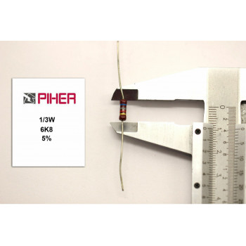VINTAGE PIHER RESISTOR. 1/3W 6K8 5% *3 PC* NOS (New Old Stock)1970´S+