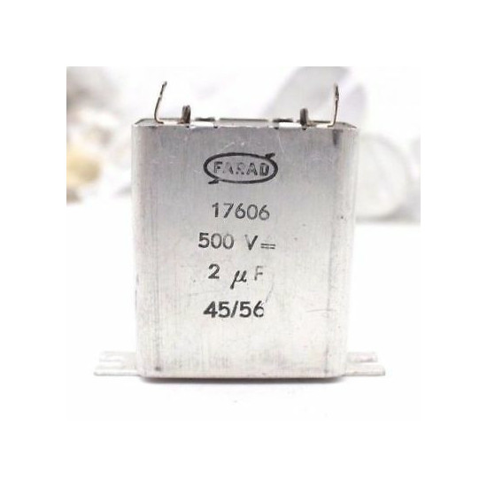 ELECTROLYTIC CAPACITOR FARAD 2uF 500V USED 1PC. CA308U1F030717