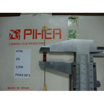 VINTAGE PIHER RESISTOR. 1/3W 470K 2% *1 PC* NEW ORIGINAL 1990´S