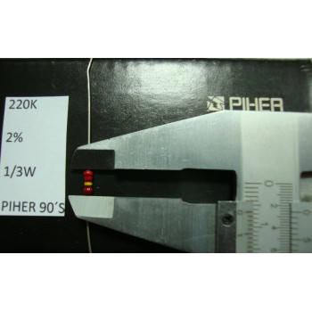 VINTAGE PIHER RESISTOR. 1/3W 220K 2% *3 PC* NEW ORIGINAL 1990´S