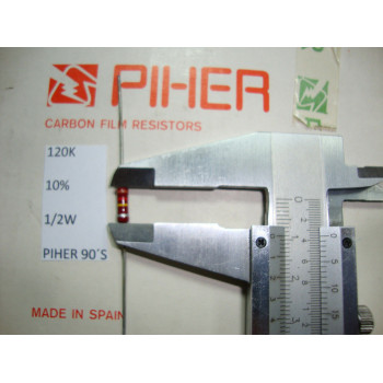 VINTAGE PIHER RESISTOR. 1/2W 120K 10% *1 PC* NEW ORIGINAL 1990´S +