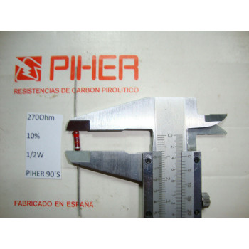 VINTAGE PIHER RESISTOR. 1/2W 270Ohm 10% *1 PC* NEW ORIGINAL 1990´S+