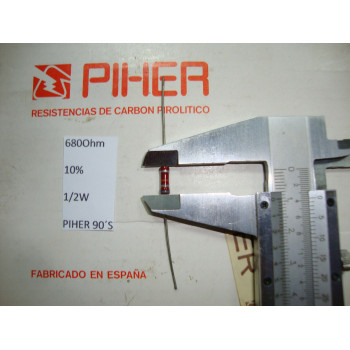 VINTAGE PIHER RESISTOR. 1/2W 68R 68Ohm 5% *2 PC* NEW ORIGINAL 1990´S+