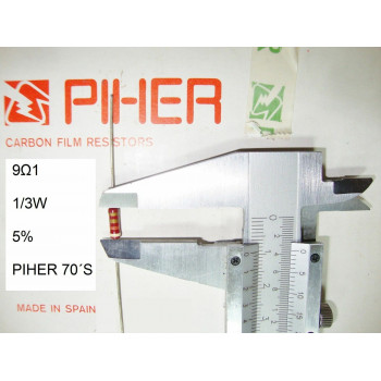 VINTAGE PIHER RESISTOR. 1/3W 9Ω1 9R1 9,1OHM 5% *3 PC* NEW ORIGINAL 1970´S