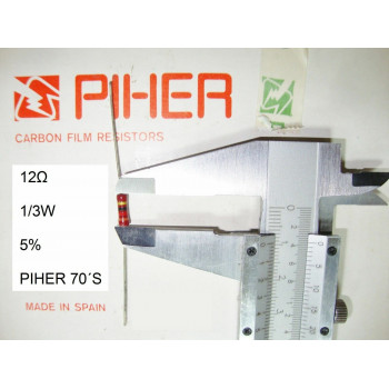 VINTAGE PIHER RESISTOR. 1/3W 12Ω 12R 12OHM 5% *3 PC* NEW ORIGINAL 1970´S