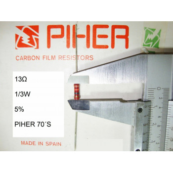 VINTAGE PIHER RESISTOR. 1/3W 13Ω 13R 13OHM 5% *3 PC* NEW ORIGINAL 1970´S