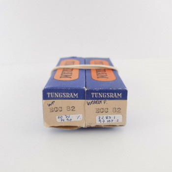 2 X ECC82 TUNGSRAM TUBE. HALTRON BRAND. WELDED PLATES. LOW EMISSION. CX  ENA