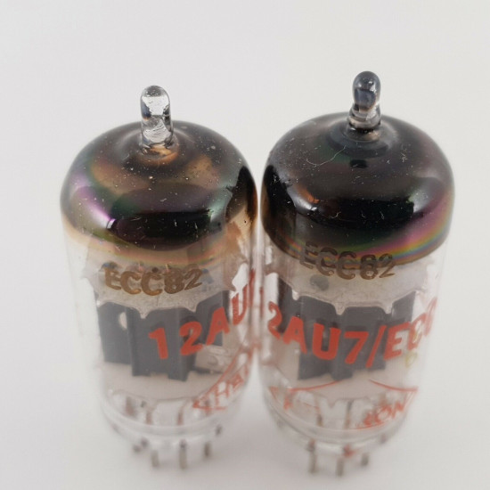 2 X ECC82 TUNGSRAM TUBE. HALTRON BRAND. WELDED PLATES. LOW EMISSION. CX  ENA
