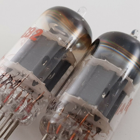 2 X ECC82 TUNGSRAM TUBE. HALTRON BRAND. WELDED PLATES. LOW EMISSION. CX  ENA