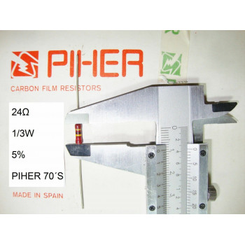 VINTAGE PIHER RESISTOR. 1/3W 24Ω 24R 24OHM 5% *3 PC* NEW ORIGINAL 1970´S