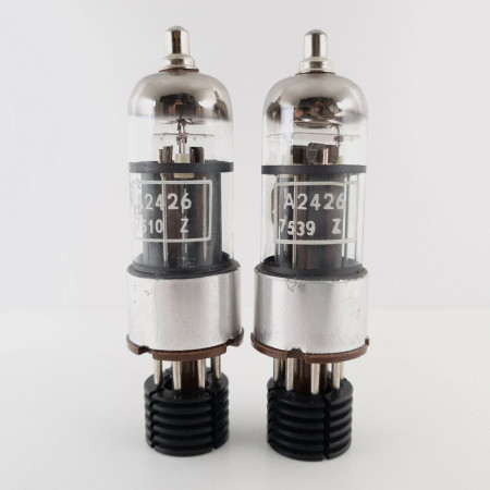 2 X A2426 GEC TUBE. 3 MICAS. METAL BASE. NOS / NIB. CX  ENA