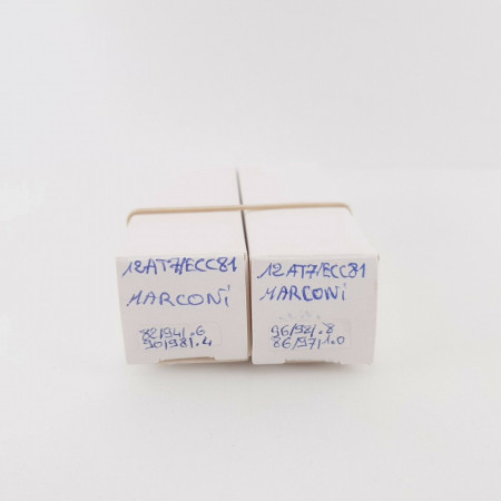 2 X 12AT7 / ECC81 MARCONI TUBE. COPPER RODS. SOLID GETTER. PAIR. CX  ENA