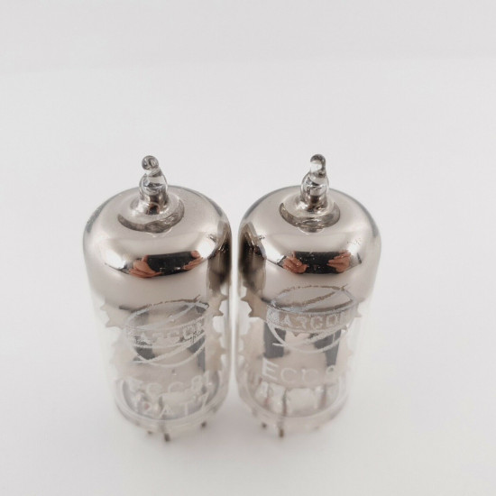 2 X 12AT7 / ECC81 MARCONI TUBE. COPPER RODS. SOLID GETTER. PAIR. CX  ENA