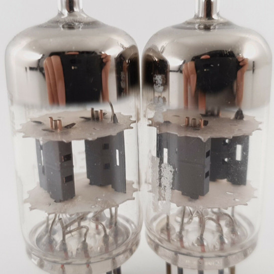2 X 12AT7 / ECC81 MARCONI TUBE. COPPER RODS. SOLID GETTER. PAIR. CX  ENA