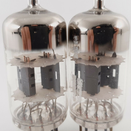 2 X 12AT7 / ECC81 MARCONI TUBE. COPPER RODS. SOLID GETTER. PAIR. CX  ENA