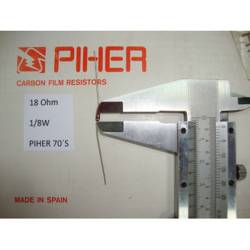VINTAGE PIHER RESISTOR. 1/8W 18R 18Ohm 5% *5 PC* NEW ORIGINAL 1970´S