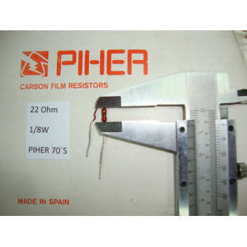 VINTAGE PIHER RESISTOR. 1/8W 22R 22Ohm 5% *5 PC* NEW ORIGINAL 1970´S