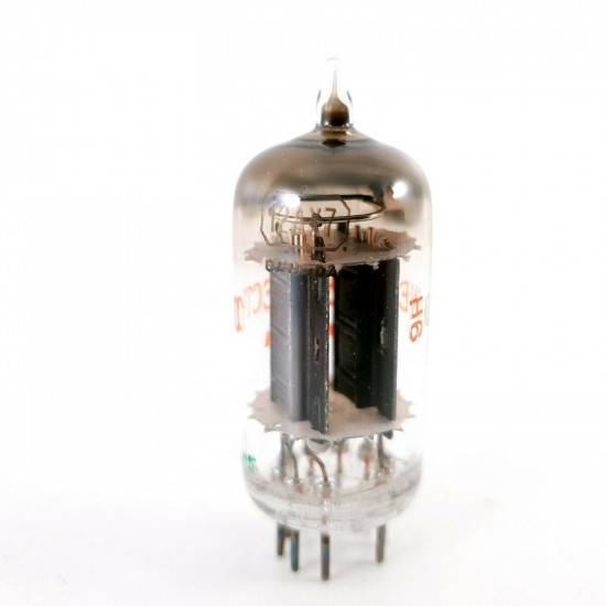 1 X 12AX7 TUBE. GE BRAND. 17MM BLACK PLATES. 1950s. LOW EMISSION. CF  ENA