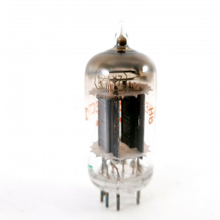 1 X 12AX7 TUBE. GE BRAND. 17MM BLACK PLATES. 1950s. LOW EMISSION. CF  ENA