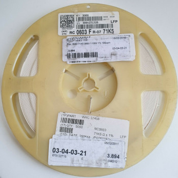 10 x 71.5K 1/10W 1% 100PPM SMD YAGEO RESISTOR. (R237) CA393U3800F130721