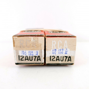 2 X 12AU7A TUBE. RCA BRAND. 17MM PLATES. CLEAR TOP. MATCHED PAIR. CF  ENA