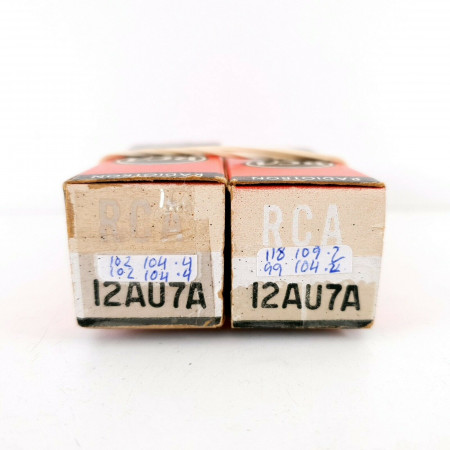 2 X 12AU7A TUBE. RCA BRAND. 17MM PLATES. CLEAR TOP. MATCHED PAIR. CF  ENA