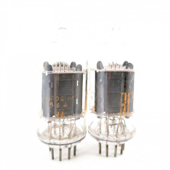 2 X 12AU7A TUBE. RCA BRAND. 17MM PLATES. CLEAR TOP. MATCHED PAIR. CF  ENA