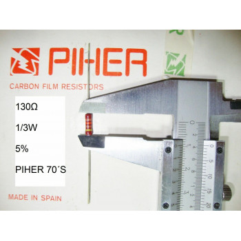 VINTAGE PIHER RESISTOR. 1/3W 130Ω 130R 130OHM 5% *3 PC* NEW ORIGINAL 1970´S